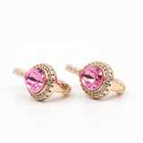 Boucles d'oreilles xp tendance Plaqué Or Xuping pierre SVK originale amande rose