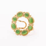 Bague Liaison en acier inoxydable garantie - Pierre Œil du chat vert