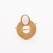 Bague Liaison en acier inoxydable garantie - Pierre Jade Blanc
