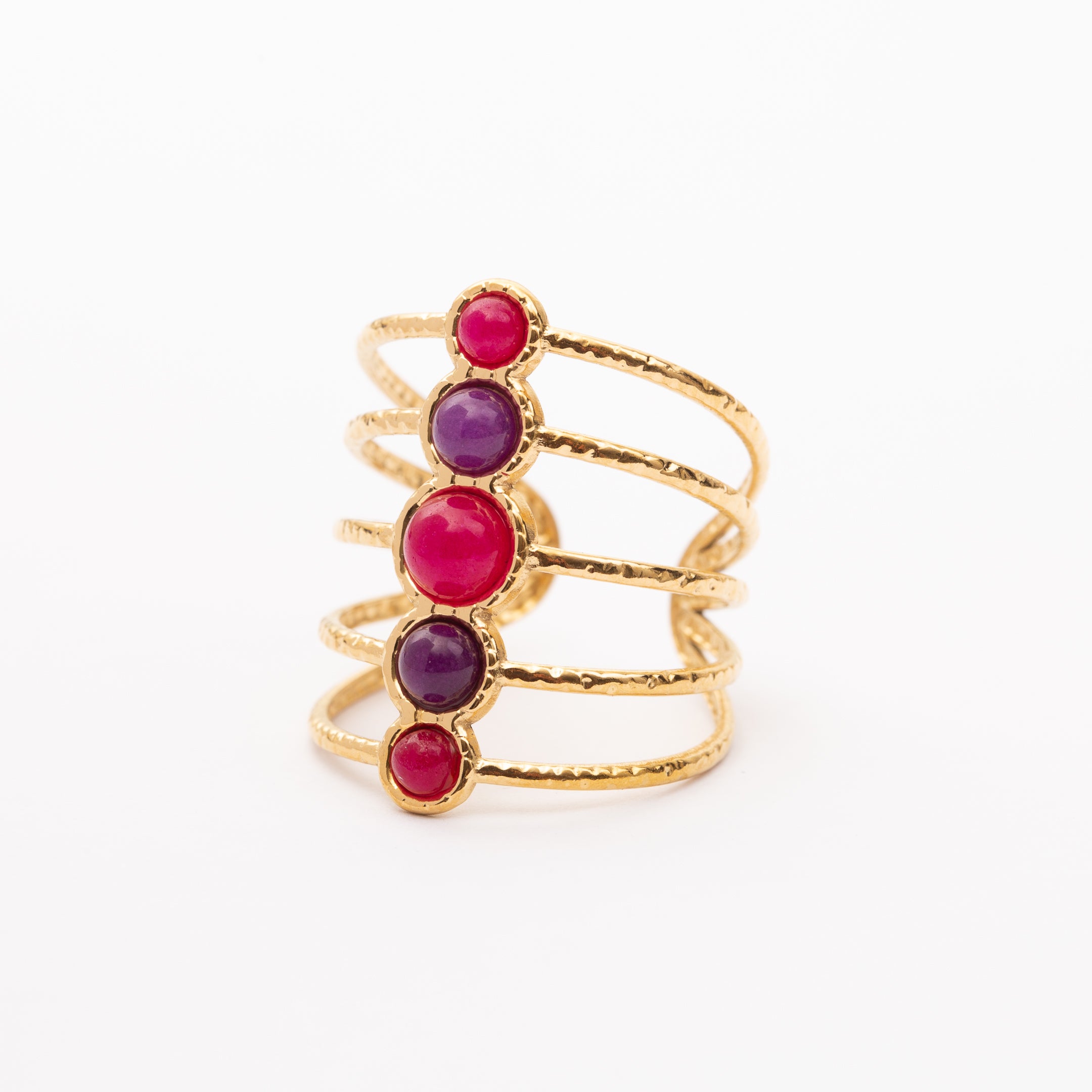 Bague Liaison en acier inoxydable garantie - Pierre Améthyste