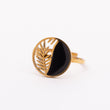 Bague Liaison en acier inoxydable garantie - Pierre Émaillé noir