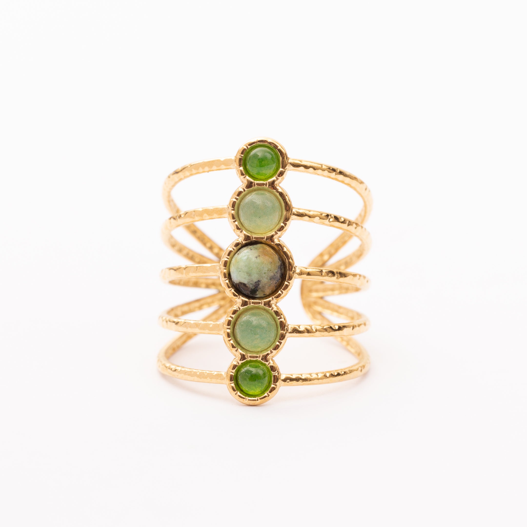 Bague Liaison en acier inoxydable garantie - Pierre Turquoise Africaine