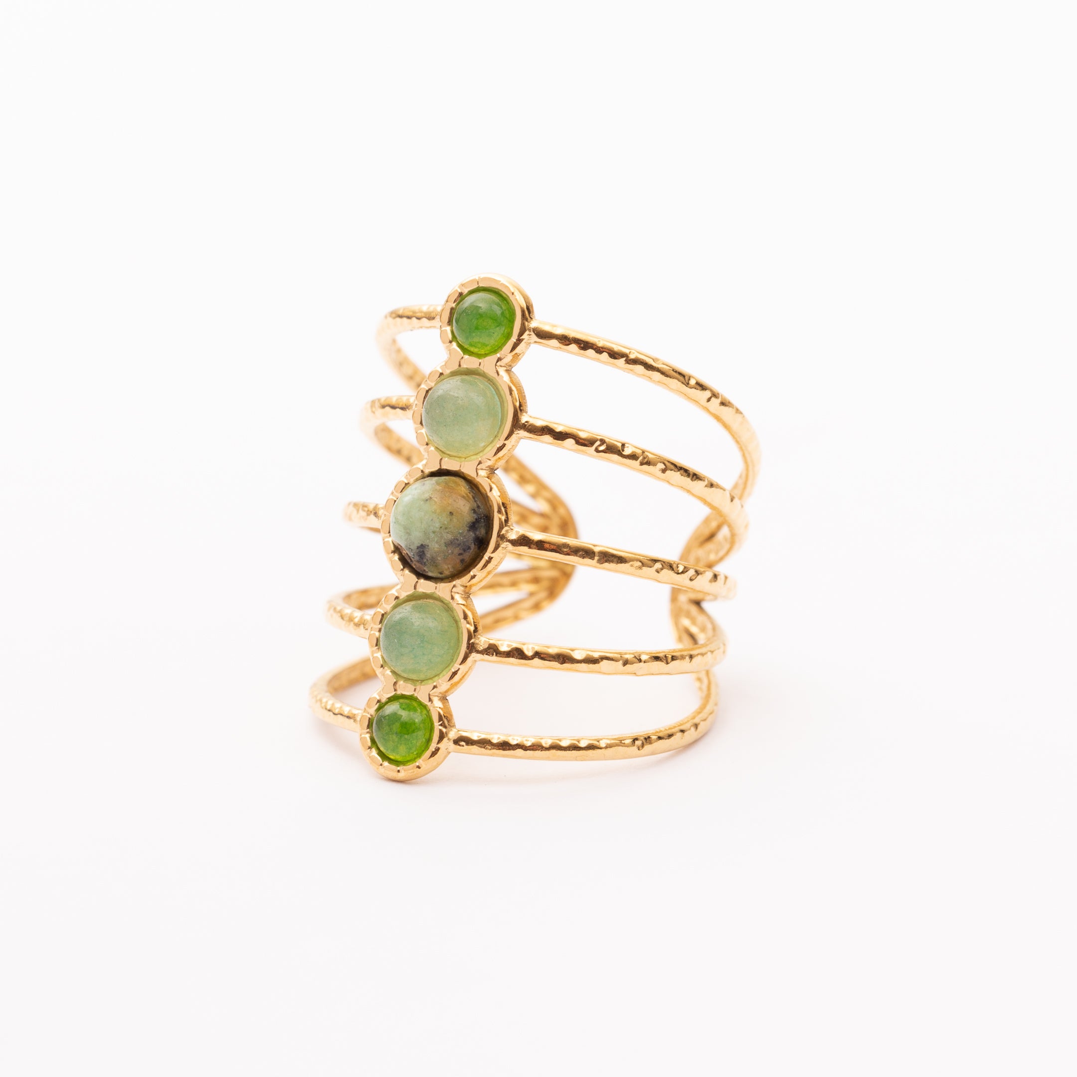 Bague Liaison en acier inoxydable garantie - Pierre Turquoise Africaine