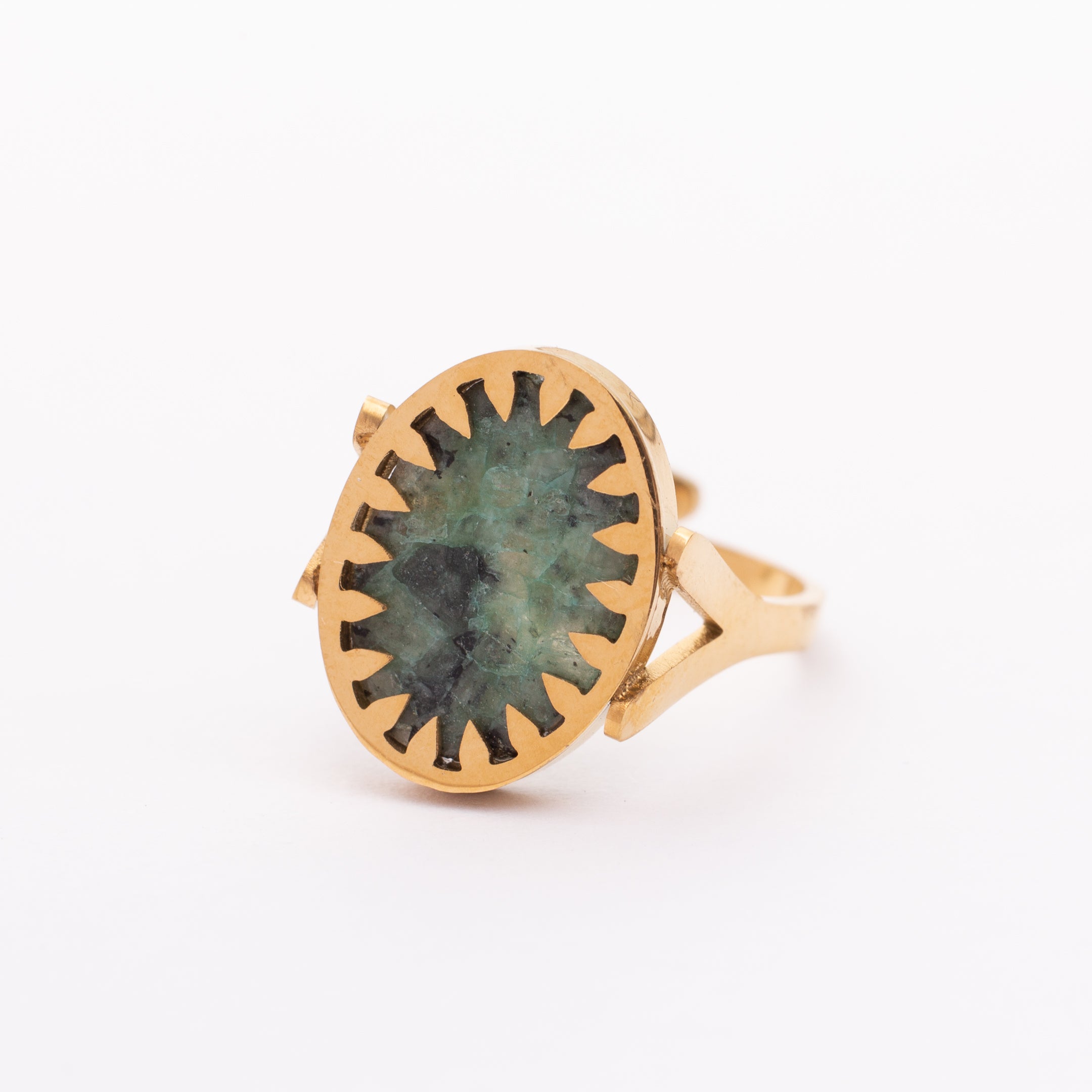 Bague Liaison en acier inoxydable garantie - Pierre Turquoise Africaine