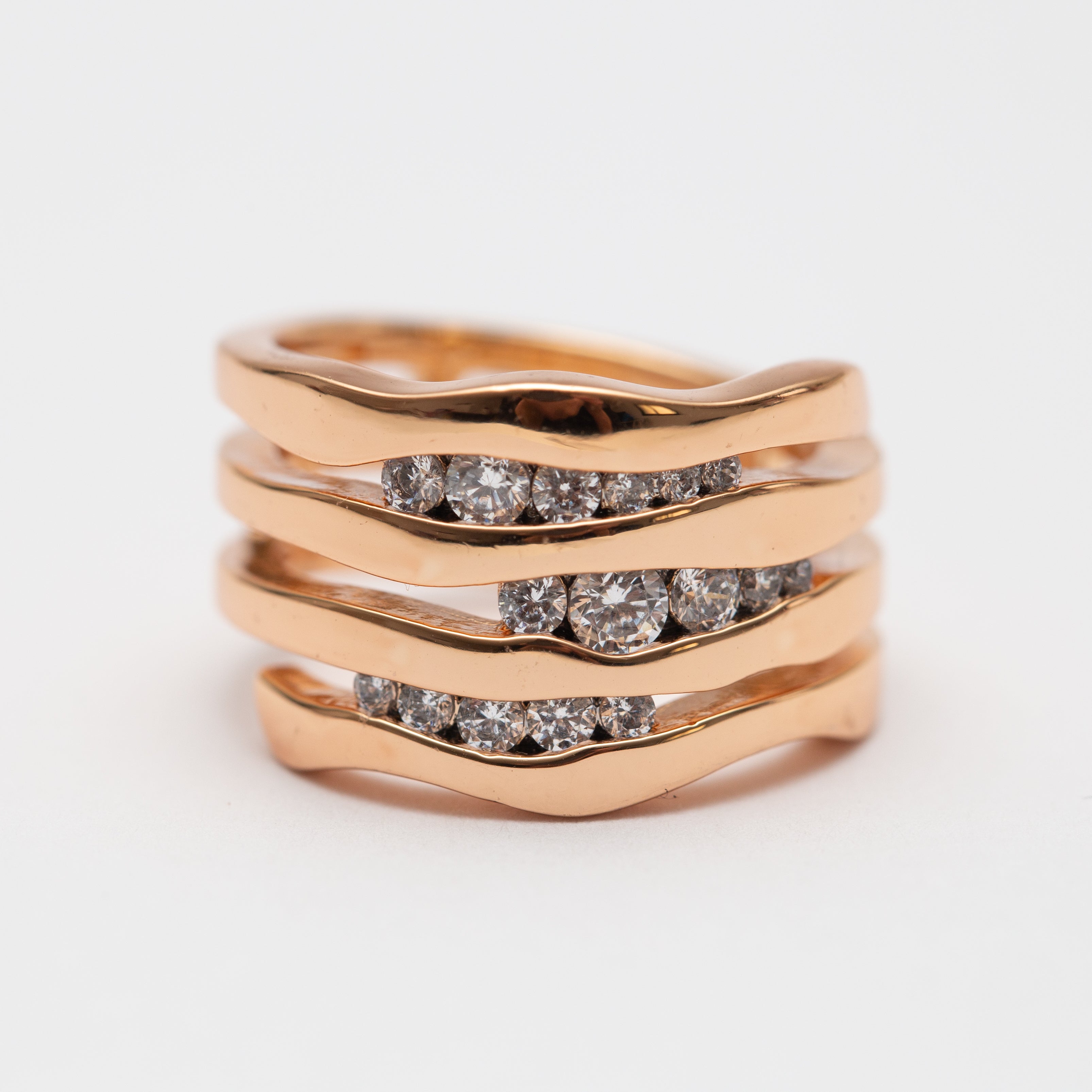 Bague plaque Or Xuping Xp tendance zigzag