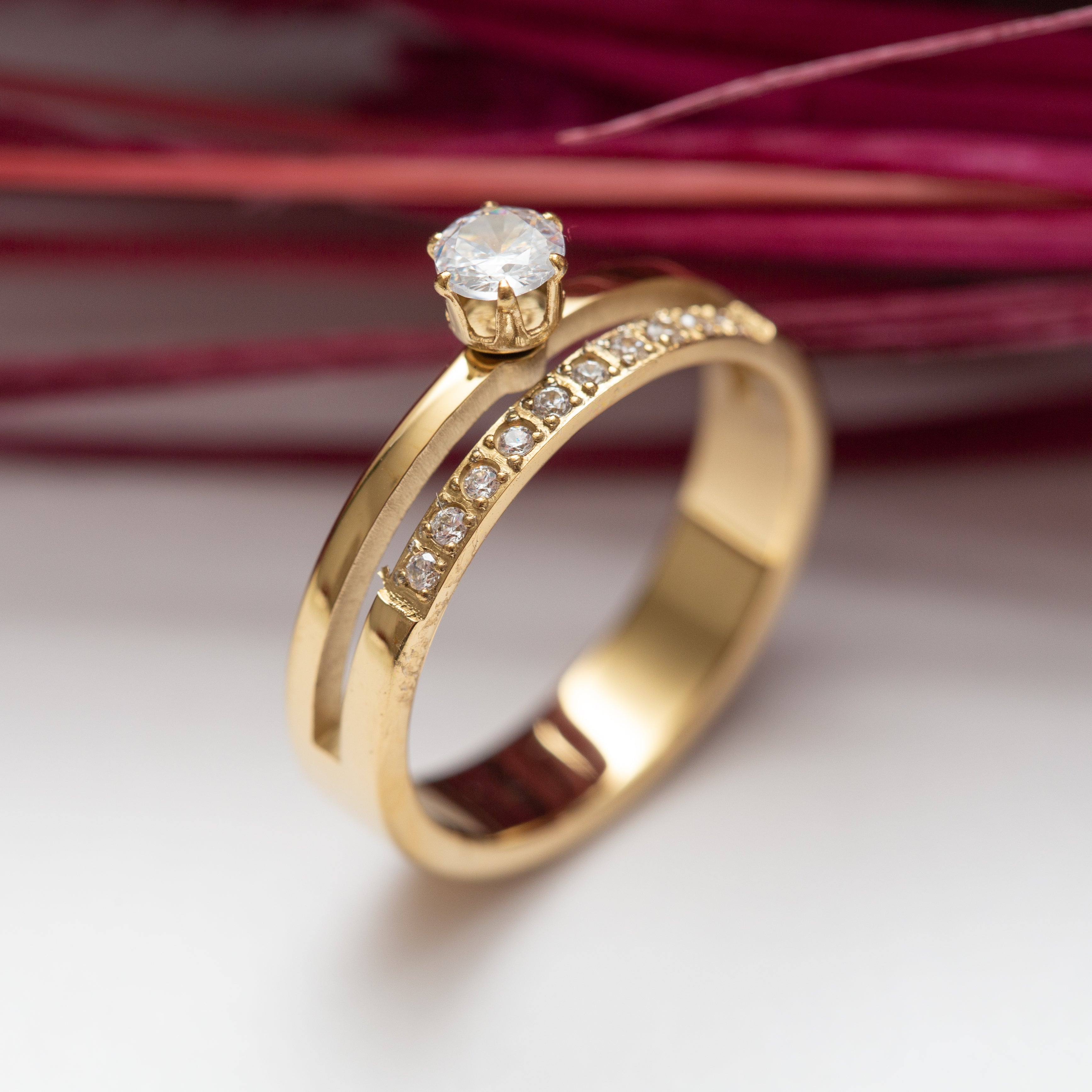 خاتم من الفولاذ المقاوم للصدأ XP خاتم زفاف ذو ياقة عصرية