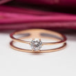 Bague acier garanti inoxydable rose gold solitaire