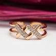 Bague xp tendance Plaqué or Xuping double X