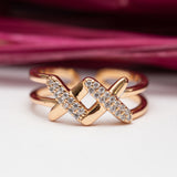 Bague xp tendance Plaqué or Xuping double X