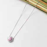 Collier Argent Rhodié tendance Rose