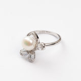 Bague  Argent Rhodié garanti la perles et les 3 amandes soldeargent - 40%
