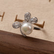 Bague  Argent Rhodié garanti la perles et les 3 amandes soldeargent - 40%