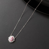 Collier Argent Rhodié tendance Rose