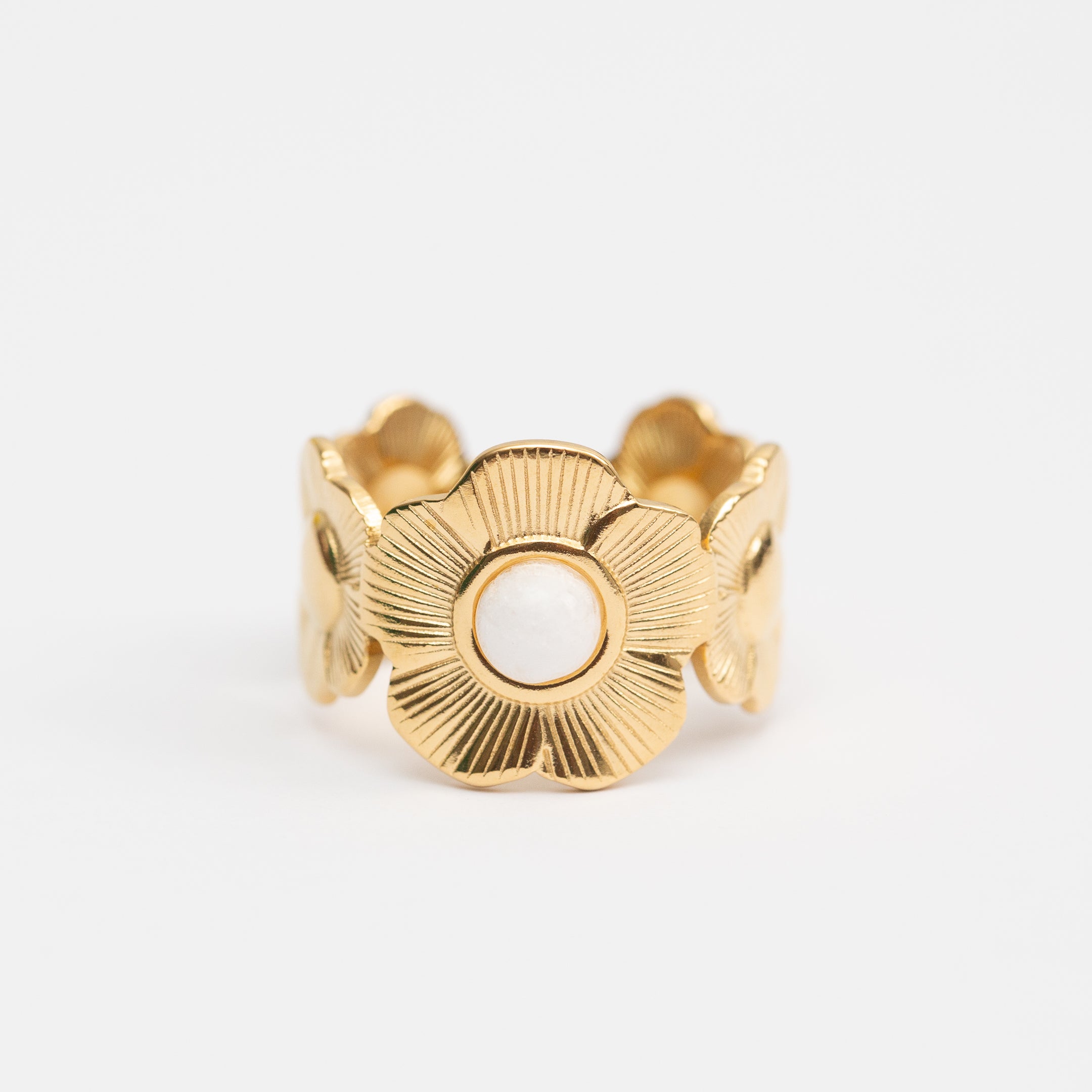 Bague en acier tendance - Taille standard
