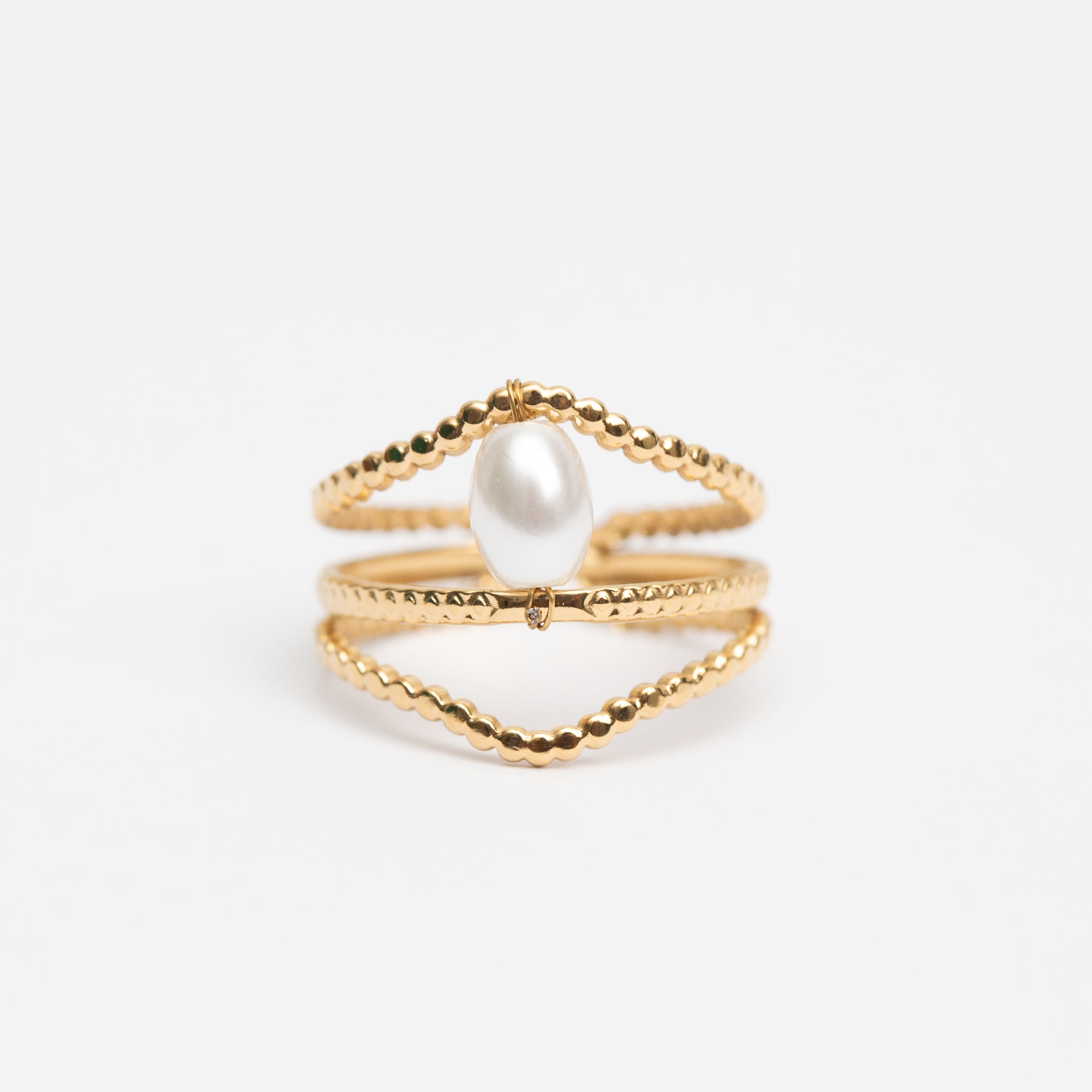 Bague en acier tendance - Taille standard
