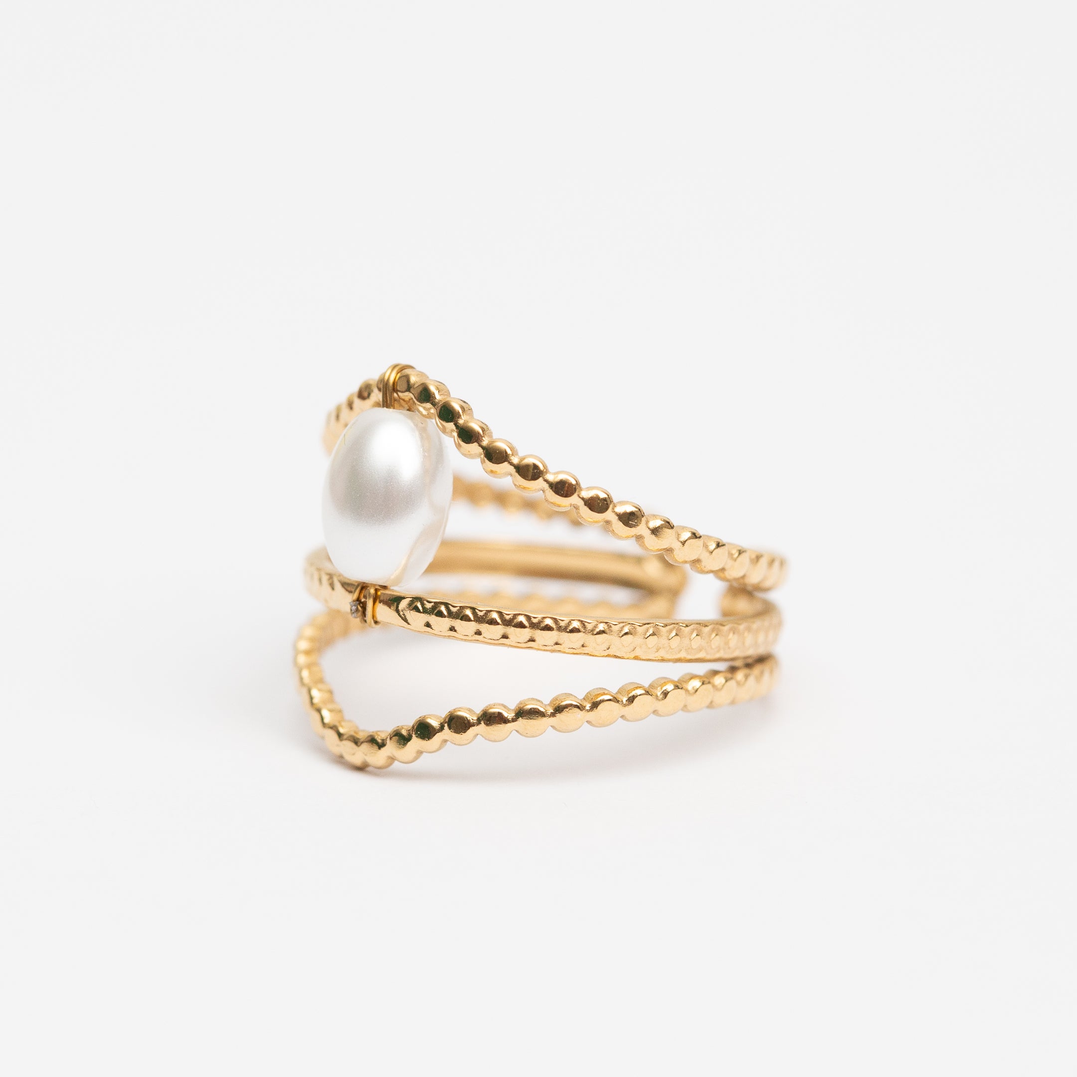 Bague en acier tendance - Taille standard