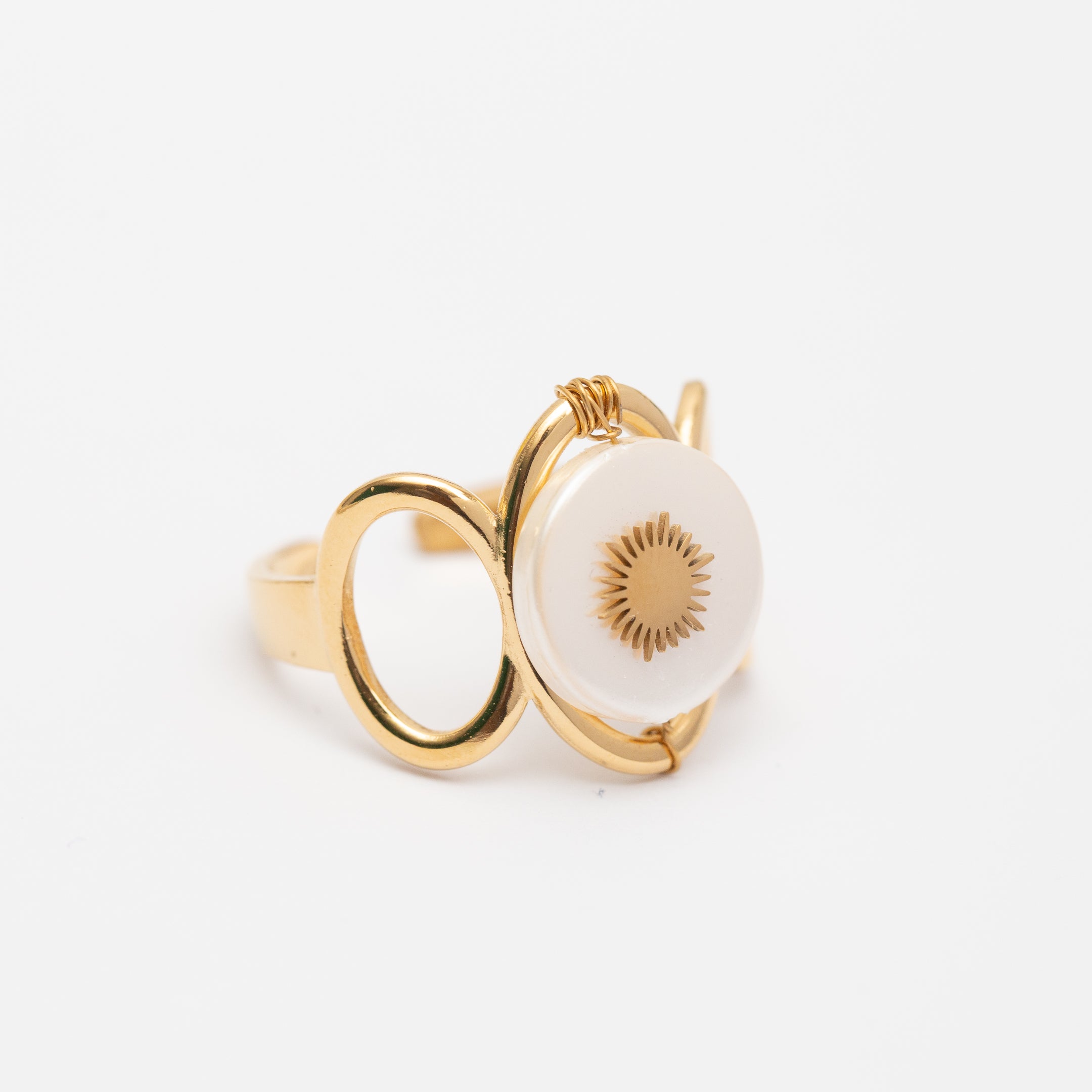 Bague en acier tendance - Taille standard