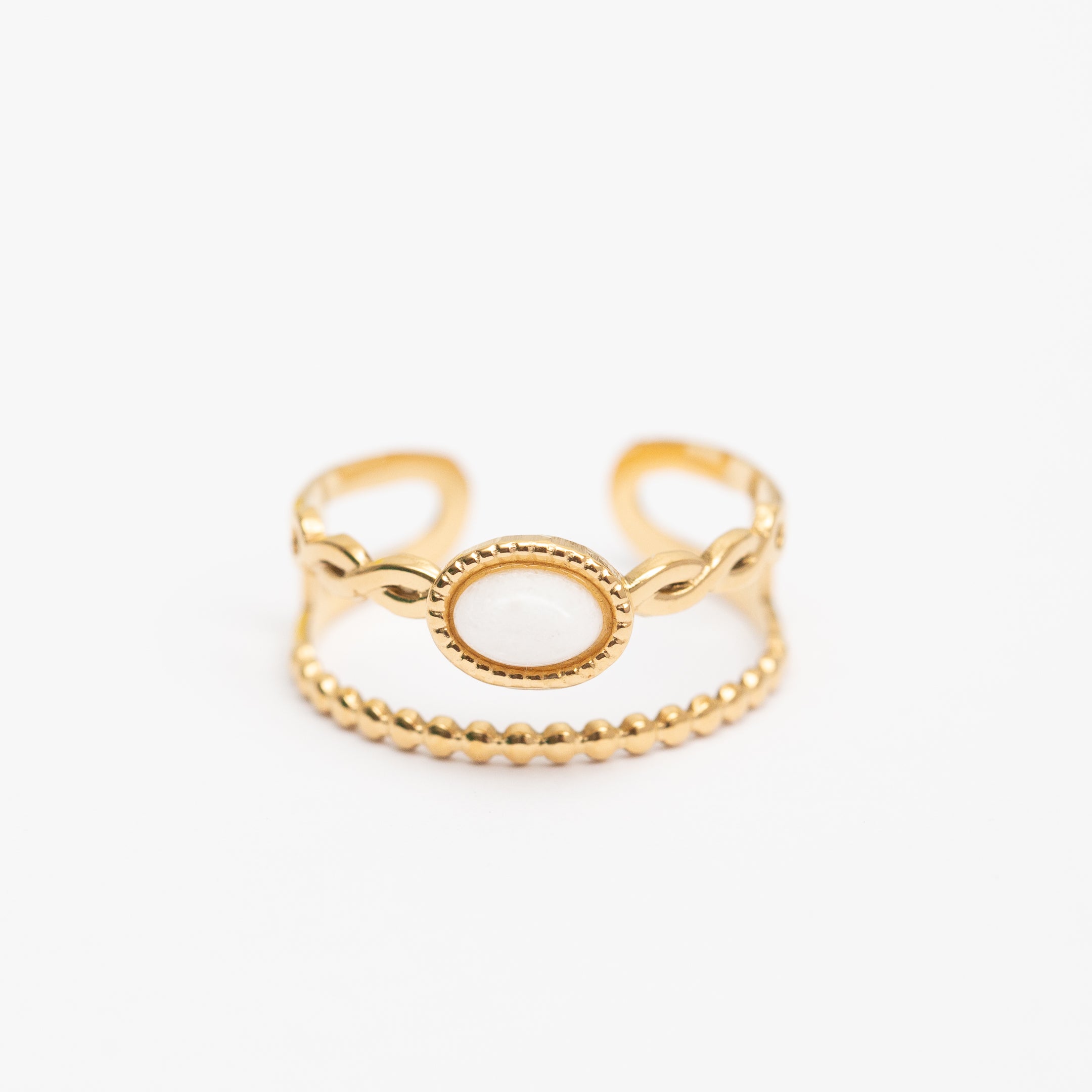Bague en acier tendance - Taille standard