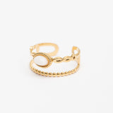 Bague en acier tendance - Taille standard