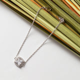 Gourmette Argent Rhodié tendance avec motif blanc