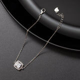Gourmette Argent Rhodié tendance avec motif blanc
