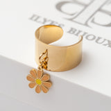 Bague Acier Tendance - Flower