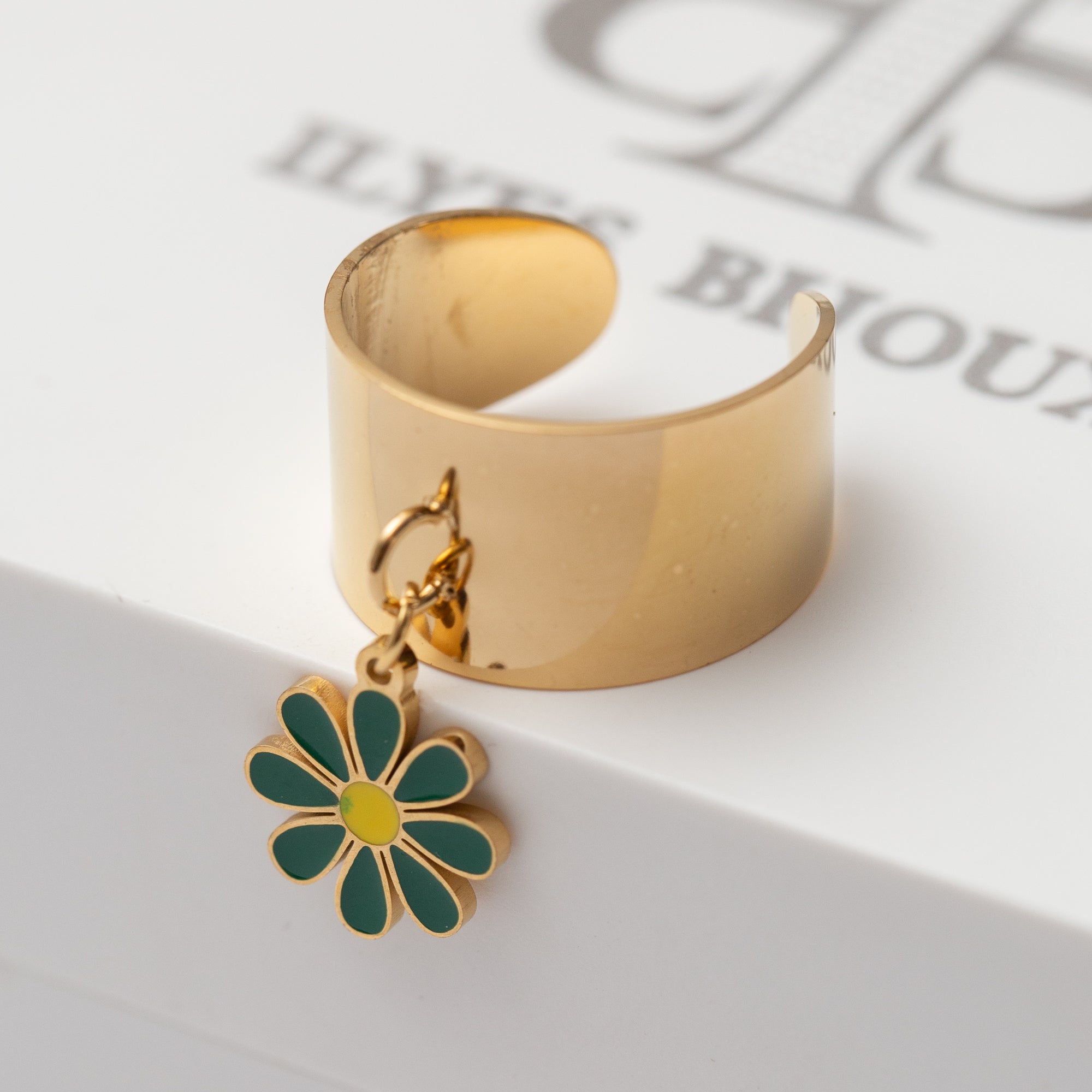 Bague Acier Tendance - Flower