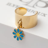 Bague Acier Tendance - Flower