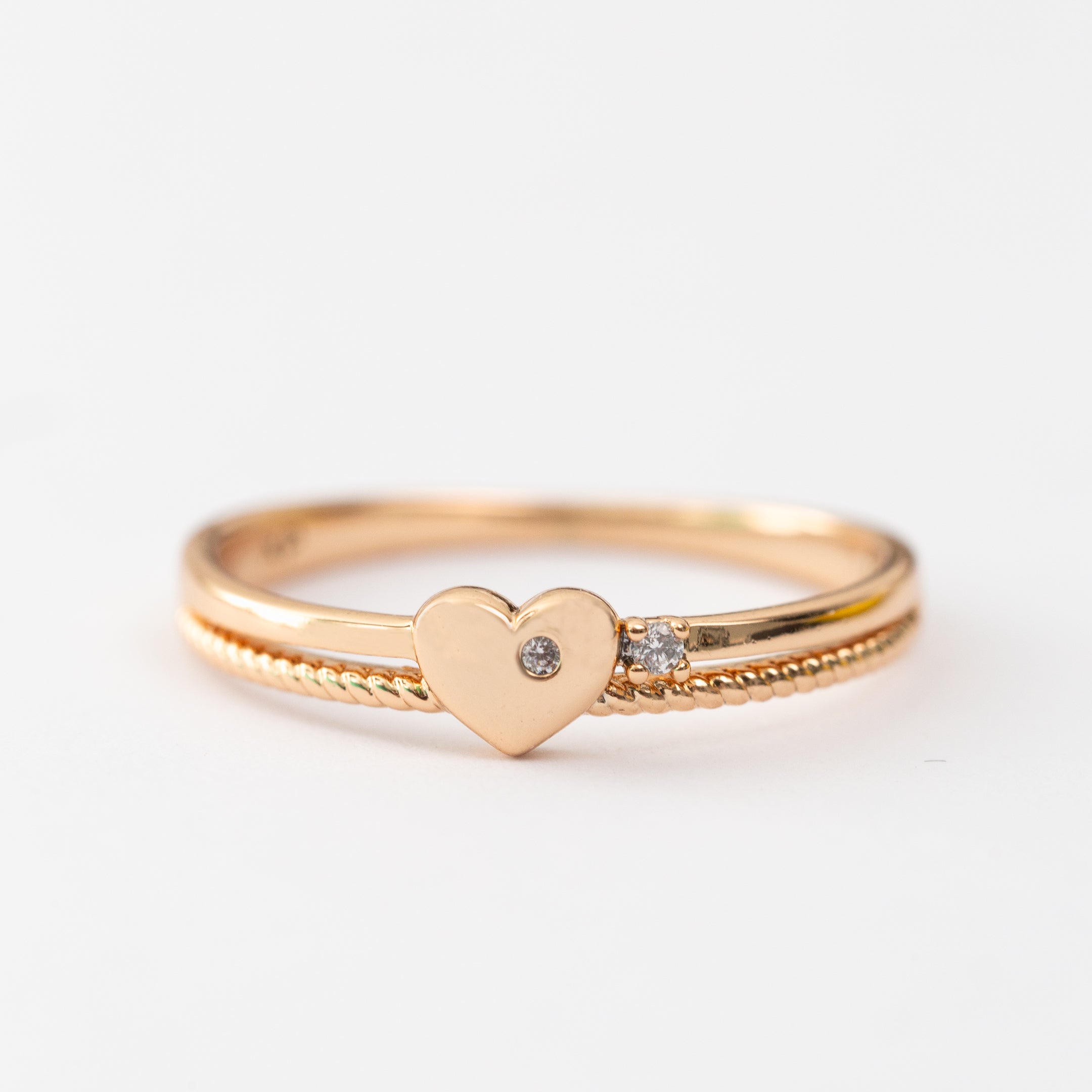 Bague xp tendance Plaqué or le petit cœur
