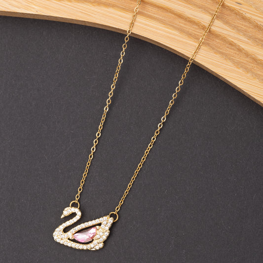 Collier SWAN en acier inoxydable garanti en promotion- Couleur dorée