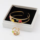 Ensemble 2 pièces en acier : Un Bracelet et une Bague