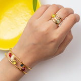 Ensemble 2 pièces en acier : Un Bracelet et une Bague