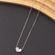 Collier Pink Heart en argent rhodié garanti