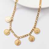 Collier en acier à un seul rang de chaîne avec de nombreux motifs