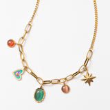 Collier en acier à un seul rang avec des motifs décoratifs