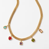 Collier en acier double rang avec motifs décoratifs