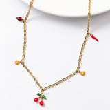 Collier en acier à un seul rang avec des motifs décoratifs