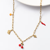 Collier en acier à un seul rang avec des motifs décoratifs