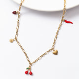 Collier en acier à un seul rang avec des motifs décoratifs