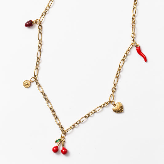 Collier en acier à un seul rang avec des motifs décoratifs