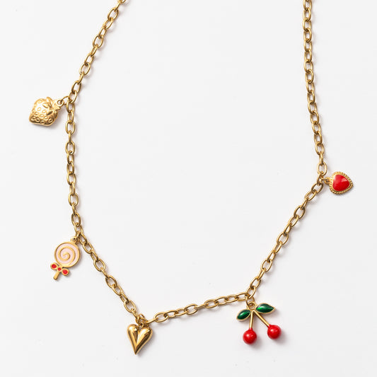 Collier en acier à un seul rang avec des motifs décoratifs