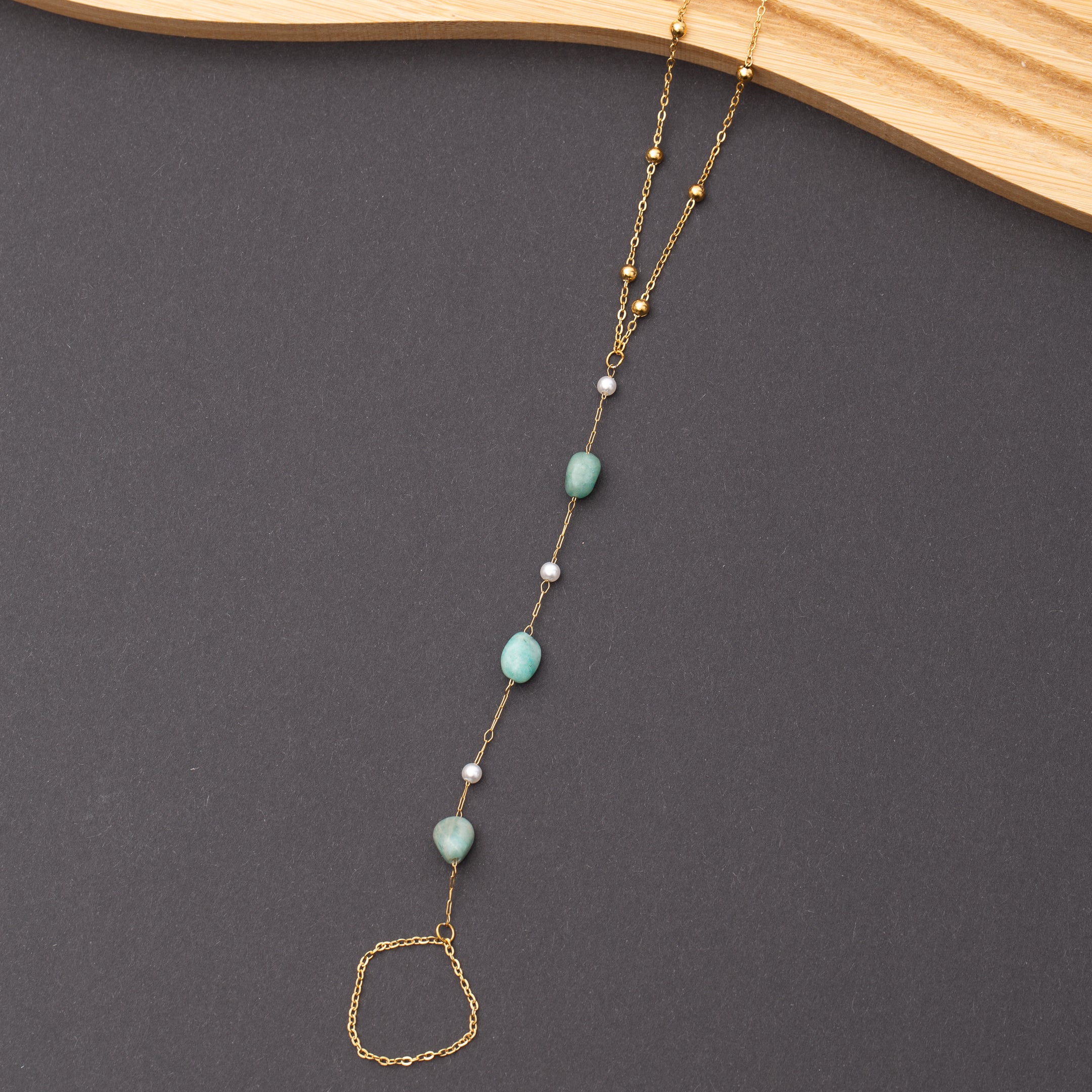 Chaîne de main en acier inoxydable garantie - Pierres Amazonite