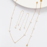 Ensemble 3 pièces en acier inoxydable en perles d'eau douce