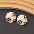 Boucles d'oreilles Pierre Emaille Blanc en acier inoxydable