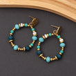 Boucles d'oreilles Pierre Cristal Multi-Color en acier inoxydable