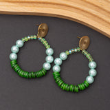 Boucles d'oreilles Pierre Nacre en acier inoxydable