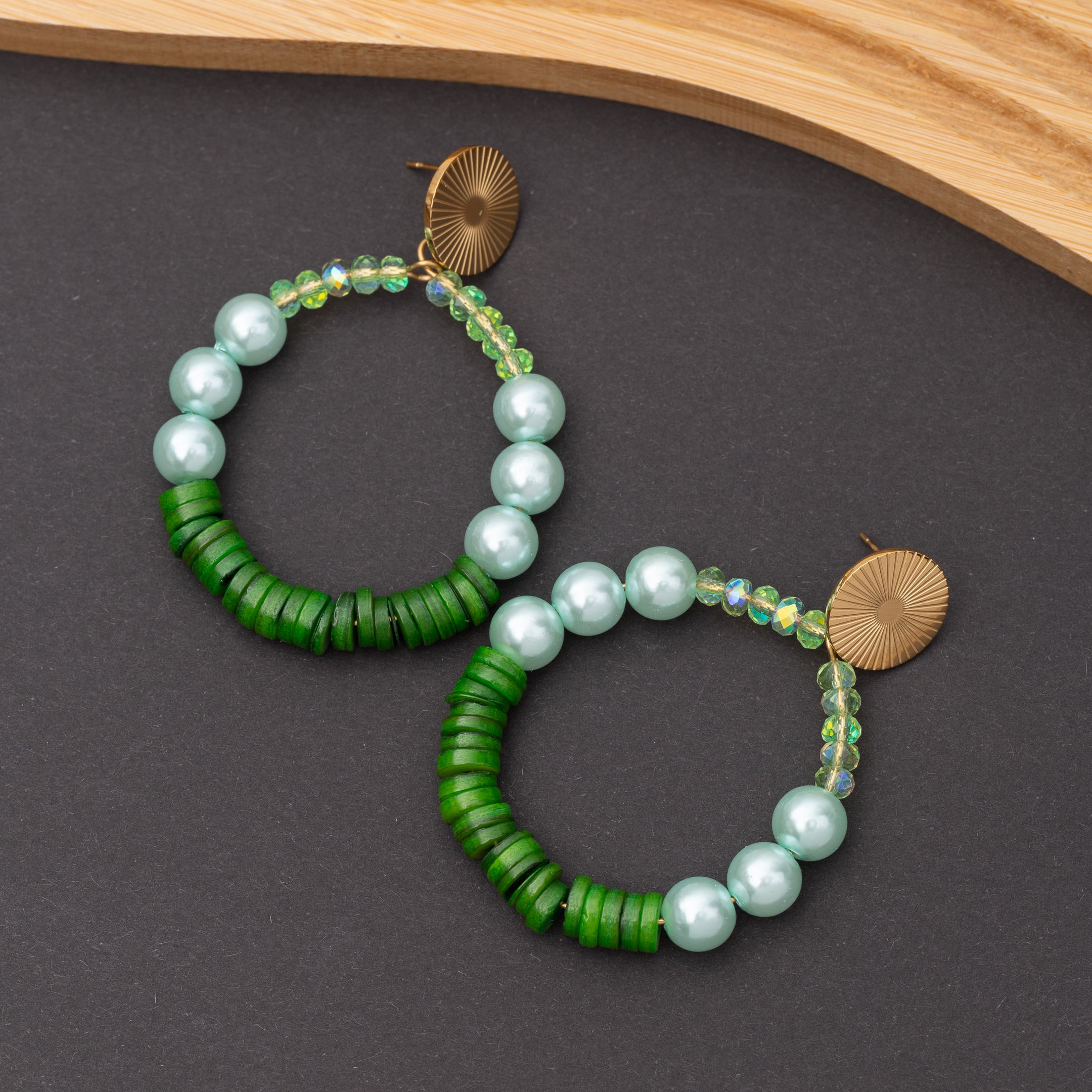 Boucles d'oreilles Pierre Nacre en acier inoxydable