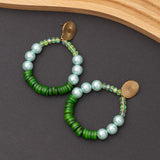 Boucles d'oreilles Pierre Nacre en acier inoxydable