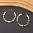 Boucles d'oreilles Pierre Jade Blanc en acier inoxydable