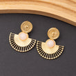 Boucles d'oreilles Pierre Quartz Rose en acier inoxydable